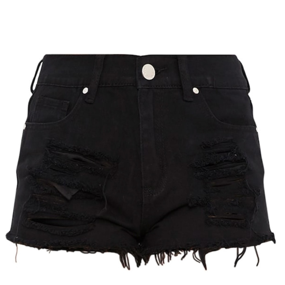 Reserved PrettyLittleThing Distressed Denim Shorts
